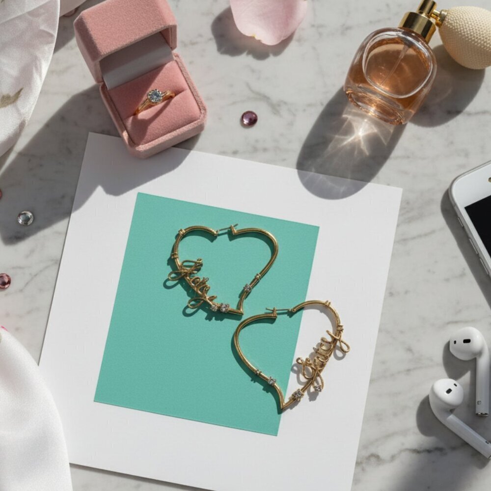 Juicy Couture Gold Heart Hoop Earrings